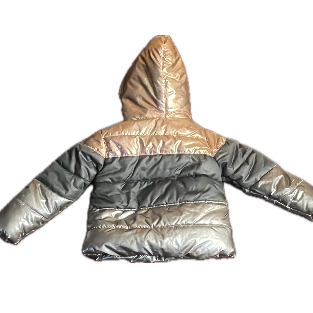 Girls metallic puffer jacket coat Body Glove size 2T pink black silver - Picture 2 of 10